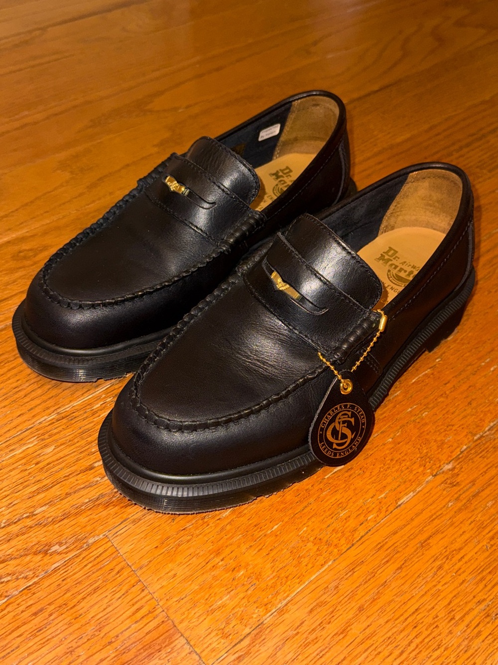 Dr. Martens Black Leather Penny Loafers Delapre addition- UK 5(us-men 6 women 7)